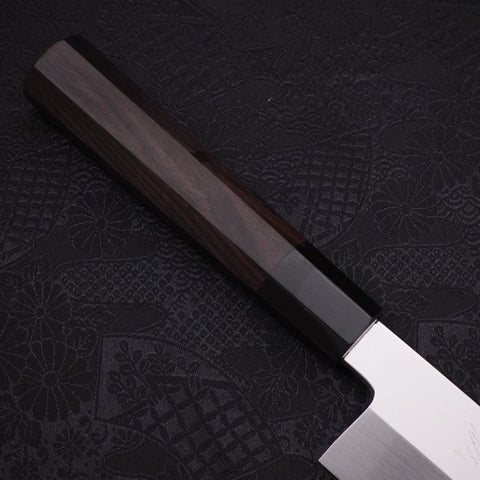 Usuba(Kanto) Honyaki Silver Steel #3 Mirror Finish Buffalo Ebony Handle 180mm (7”)-[Musashi]-[Japanese-Kitchen-Knives]