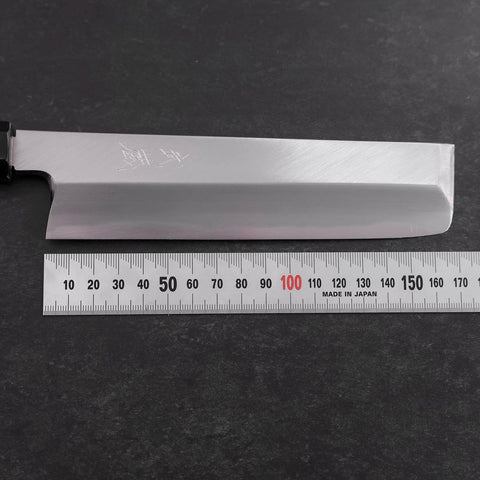 Usuba(Kanto) White Steel #2 Kasumi Buffalo Ebony Handle 165mm (6.5”)-[Musashi]-[Japanese-Kitchen-Knives]