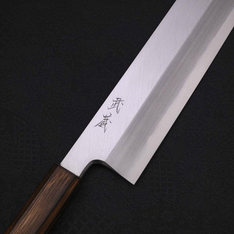 Usuba(Kanto) White Steel #2 Kasumi Sumi Urushi Handle 210mm (8.3”)-[Musashi]-[Japanese-Kitchen-Knives]