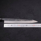 Yanagi Kiritsuke Blue Steel #2 Kurouchi Buffalo Ebony Handle 240mm (9.4”)-[Musashi]-[Japanese-Kitchen-Knives]