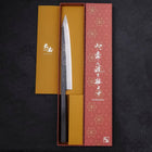 Yanagi Kiritsuke Blue Steel #2 Kurouchi Buffalo Ebony Handle 240mm (9.4”)-[Musashi]-[Japanese-Kitchen-Knives]