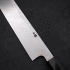 Yanagi Kiritsuke Blue Steel #2 Kurouchi Buffalo Ebony Handle 270mm (10.6”)-[Musashi]-[Japanese-Kitchen-Knives]