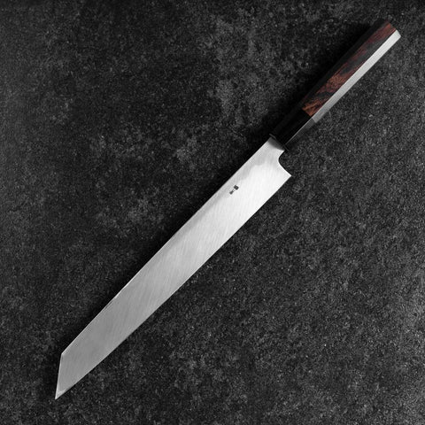 Yanagi Kiritsuke Blue Steel #2 Mirror Buffalo Ebony Handle 265mm (10.4”)-[Musashi]-[Japanese-Kitchen-Knives]