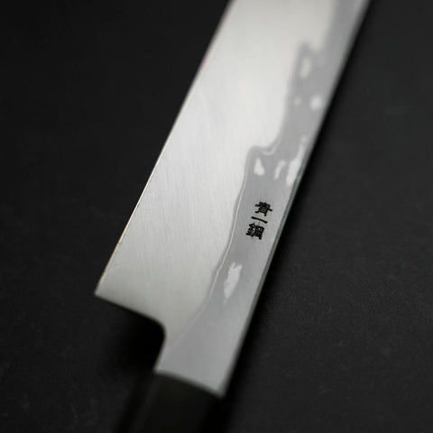 Yanagi Kiritsuke Blue Steel #1 Suminagashi Buffalo Ebony Handle With Sheath 330mm-[Musashi]-[Japanese-Kitchen-Knives]