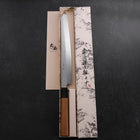 Yanagi Kiritsuke Silver Steel #3 Damascus Mirror Buffalo Teak Handle 300mm (11.8”)-[Musashi]-[Japanese-Kitchen-Knives]