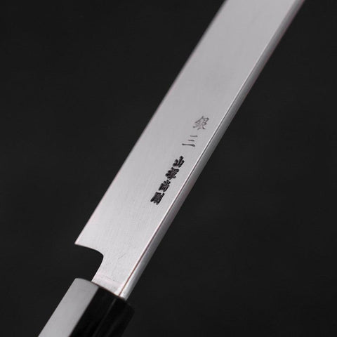Yanagi Kiritsuke Silver Steel #3 Damascus Mirror Buffalo Walnut Handle 300mm (11.8”)-[Musashi]-[Japanese-Kitchen-Knives]