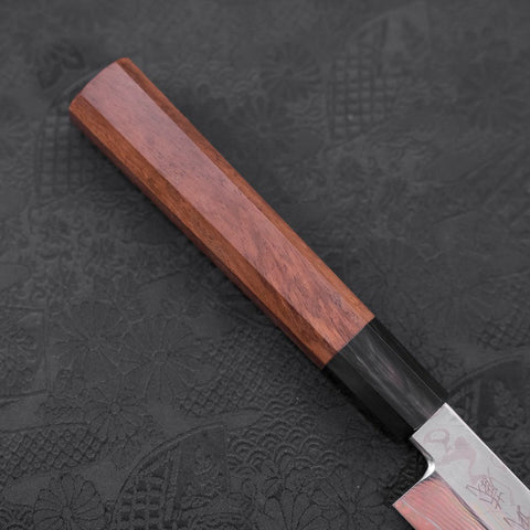 Yanagi Kiritsuke Silver Steel #3 Damascus Mirror Buffalo Walnut Handle 300mm (11.8”)-[Musashi]-[Japanese-Kitchen-Knives]