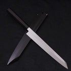 Yanagi Kiritsuke Silver Steel #3 Honyaki Mirror Buffalo Ebony Handle 270mm (10.6”)-[Musashi]-[Japanese-Kitchen-Knives]