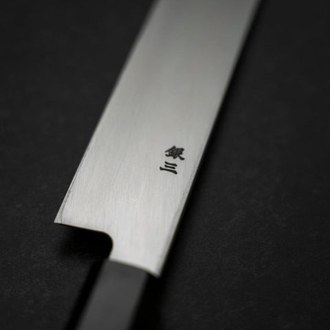 Yanagi Kiritsuke Silver Steel #3 Kasumi Buffalo Teak Handle 300mm (11.8”)-[Musashi]-[Japanese-Kitchen-Knives]