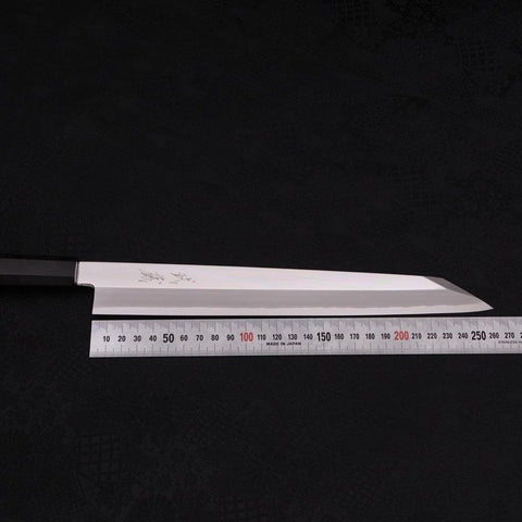 Yanagi Kiritsuke Silver Steel #3 Mirror Buffalo Ebony Handle 270mm (10.6”)-[Musashi]-[Japanese-Kitchen-Knives]