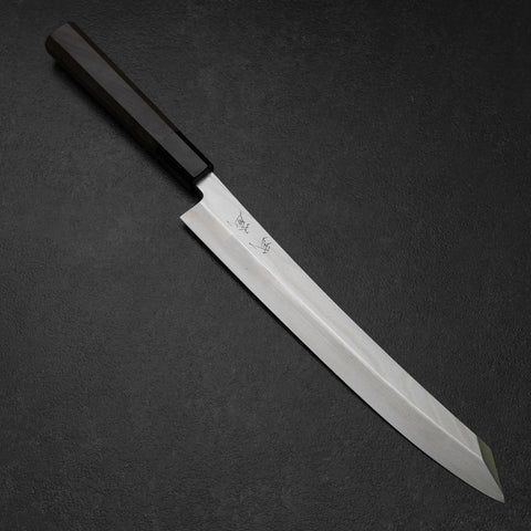 Yanagi Kiritsuke Silver Steel #3 Suminagashi Buffalo Walnut Handle 270mm (10.6”)-[Musashi]-[Japanese-Kitchen-Knives]