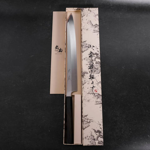 Yanagi Kiritsuke VG-10 Mirror Buffalo Ebony Handle 300mm (11.8”)-[Musashi]-[Japanese-Kitchen-Knives]