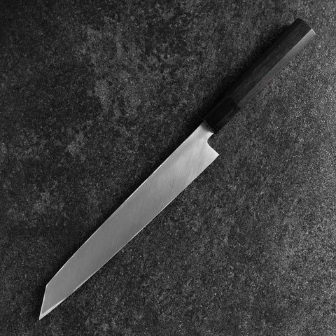 Yanagi Kiritsuke White Steel #2 Kasumi Buffalo Ebony Handle 240mm (9.4”)-[Musashi]-[Japanese-Kitchen-Knives]