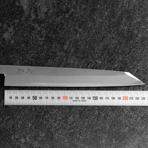 Yanagi Kiritsuke White Steel #2 Kasumi Buffalo Ebony Handle 240mm (9.4”)-[Musashi]-[Japanese-Kitchen-Knives]