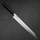 Yanagi Kiritsuke White Steel #2 Kasumi Buffalo Ebony Handle 270mm (10.6”)-[Musashi]-[Japanese-Kitchen-Knives]