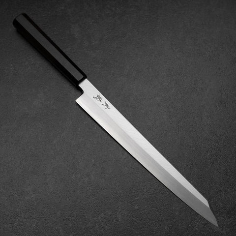Yanagi Kiritsuke White Steel #2 Kasumi Buffalo Ebony Handle 270mm (10.6”)-[Musashi]-[Japanese-Kitchen-Knives]