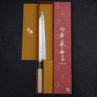 Yanagi Kiritsuke White Steel #2 Kasumi Buffalo Magnolia Handle 240mm (9.4”)-[Musashi]-[Japanese-Kitchen-Knives]