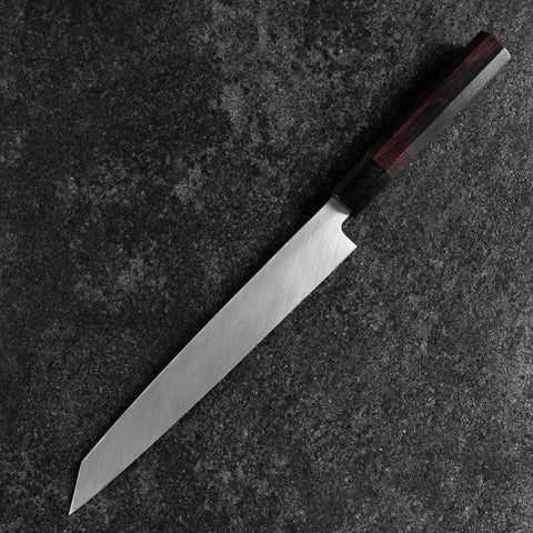 Yanagi Kiritsuke White Steel #2 Mirror Buffalo Ebony Handle 235mm (9.3”)-[Musashi]-[Japanese-Kitchen-Knives]