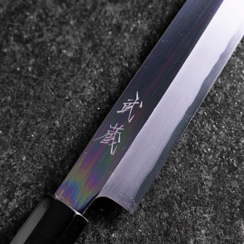 Yanagi Kiritsuke White Steel #2 Mirror Buffalo Ebony Handle 235mm (9.3”)-[Musashi]-[Japanese-Kitchen-Knives]
