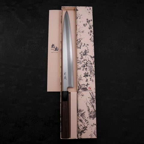 Yanagiba AUS-10 Polished Buffalo Wenge Handle 300mm (11.8”)-[Musashi]-[Japanese-Kitchen-Knives]