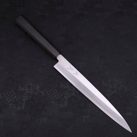 Yanagiba AUS-10 Polished Ebony Handle 240mm (9.4”)-[Musashi]-[Japanese-Kitchen-Knives]