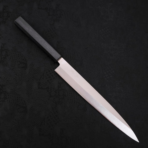 Yanagiba AUS-8 Polished Dark Blue Urushi Handle 240mm (9.4”)-[Musashi]-[Japanese-Kitchen-Knives]