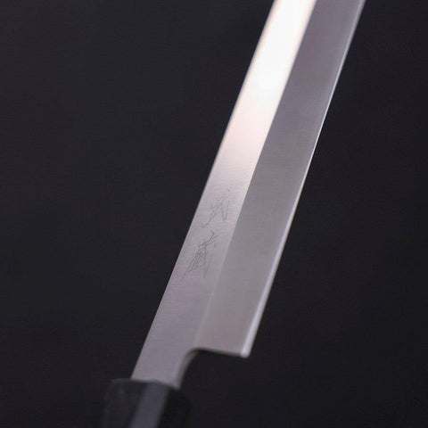 Yanagiba AUS-8 Polished Dark Blue Urushi Handle 270mm (10.6”)-[Musashi]-[Japanese-Kitchen-Knives]