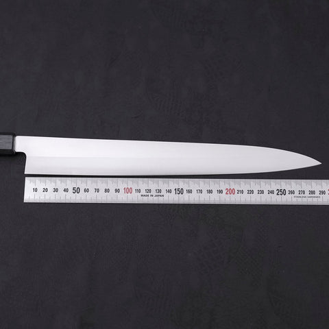 Yanagiba AUS-8 Polished Dark Blue Urushi Handle 300mm (11.8”)-[Musashi]-[Japanese-Kitchen-Knives]