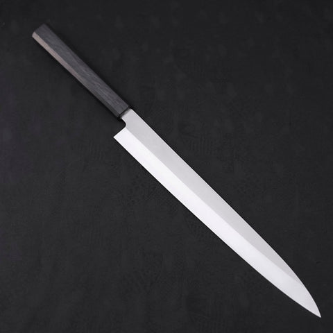 Yanagiba AUS-8 Polished Dark Blue Urushi Handle 300mm (11.8”)-[Musashi]-[Japanese-Kitchen-Knives]