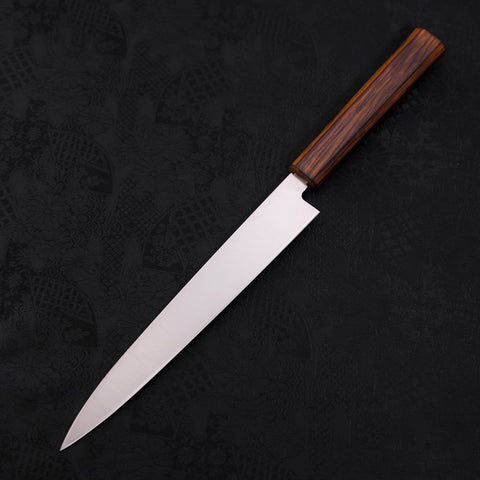 Yanagiba AUS-8 Polished Sumi Urushi Handle 210mm (8.3”)-[Musashi]-[Japanese-Kitchen-Knives]