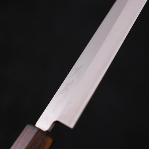 Yanagiba AUS-8 Polished Sumi Urushi Handle 210mm (8.3”)-[Musashi]-[Japanese-Kitchen-Knives]