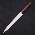 Yanagiba AUS-8 Polished Sumi Urushi Handle 240mm (9.4”)-[Musashi]-[Japanese-Kitchen-Knives]
