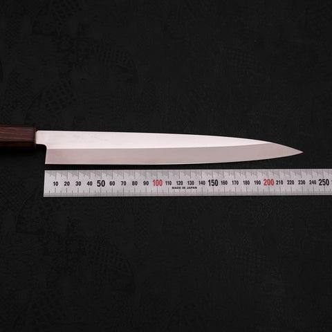Yanagiba AUS-8 Polished Sumi Urushi Handle 240mm (9.4”)-[Musashi]-[Japanese-Kitchen-Knives]
