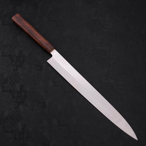 Yanagiba AUS-8 Polished Sumi Urushi Handle 300mm (11.8”)-[Musashi]-[Japanese-Kitchen-Knives]