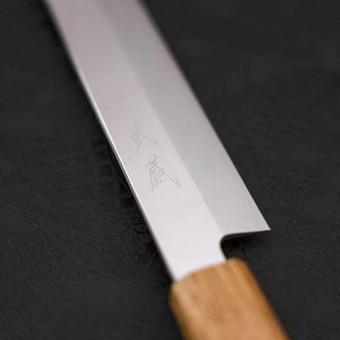 Yanagiba AUS-8 Polished Yaki Urushi Handle 270mm (10.6”)-[Musashi]-[Japanese-Kitchen-Knives]