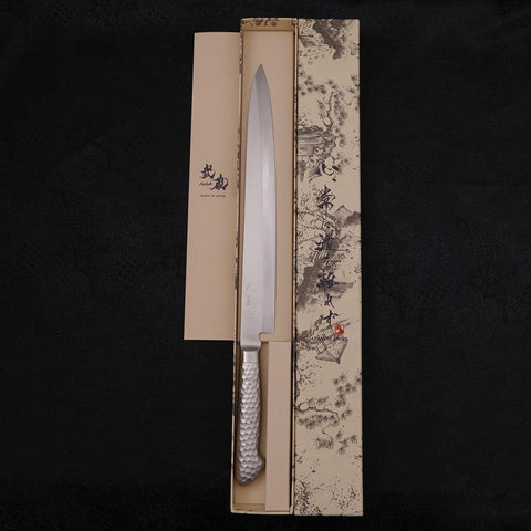 Yanagiba All-Stainless Pure-Molybdenum 270mm (10.6”)-[Musashi]-[Japanese-Kitchen-Knives]