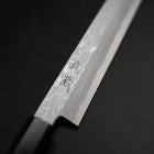 Yanagiba Blue Steel #1 Suminagashi Buffalo Ebony Handle With Sheath 270mm (10.6”)-[Musashi]-[Japanese-Kitchen-Knives]