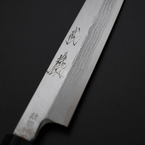 Yanagiba Blue Steel #2 Damascus Shitan Handle 180mm (7”)-[Musashi]-[Japanese-Kitchen-Knives]