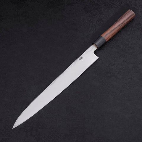 Yanagiba Blue Steel #2 Damascus Shitan Handle 270mm (10.6”)-[Musashi]-[Japanese-Kitchen-Knives]