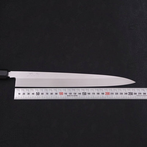 Yanagiba Blue Steel #2 Honyaki Buffalo Ebony Handle 270mm (10.6”)-[Musashi]-[Japanese-Kitchen-Knives]
