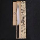 Yanagiba Blue Steel #2 Honyaki Buffalo Ebony Handle 270mm (10.6”)-[Musashi]-[Japanese-Kitchen-Knives]