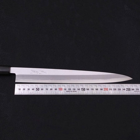 Yanagiba Blue Steel #2 Kasumi Buffalo Magnolia Handle 270mm (10.6”)-[Musashi]-[Japanese-Kitchen-Knives]