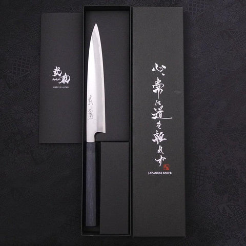Yanagiba Blue Steel #2 Kasumi Dark-Blue Urushi Handle 180mm (7”)-[Musashi]-[Japanese-Kitchen-Knives]