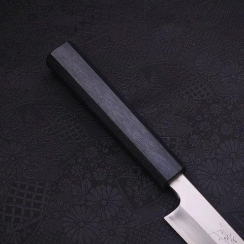 Yanagiba Blue Steel #2 Kasumi Dark-Blue Urushi Handle 210mm (8.3”)-[Musashi]-[Japanese-Kitchen-Knives]