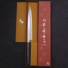 Yanagiba Blue Steel #2 Kasumi Dark-Blue Urushi Handle 240mm (9.4”)-[Musashi]-[Japanese-Kitchen-Knives]