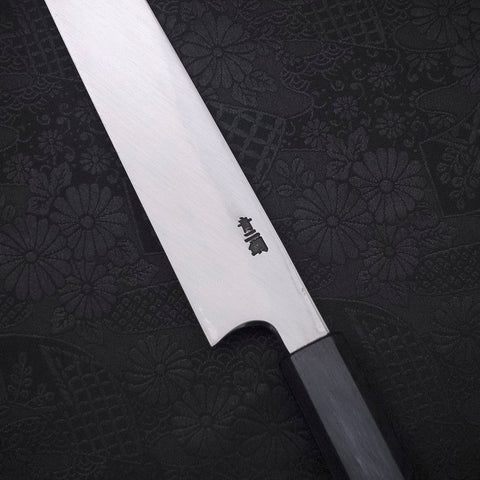 Yanagiba Blue Steel #2 Kasumi Dark-Blue Urushi Handle 270mm (10.6”)-[Musashi]-[Japanese-Kitchen-Knives]