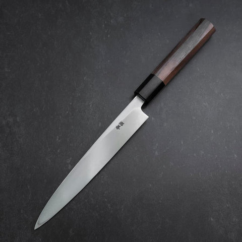 Yanagiba Blue Steel #2 Kasumi Walnut Handle 165mm (6.5”)-[Musashi]-[Japanese-Kitchen-Knives]