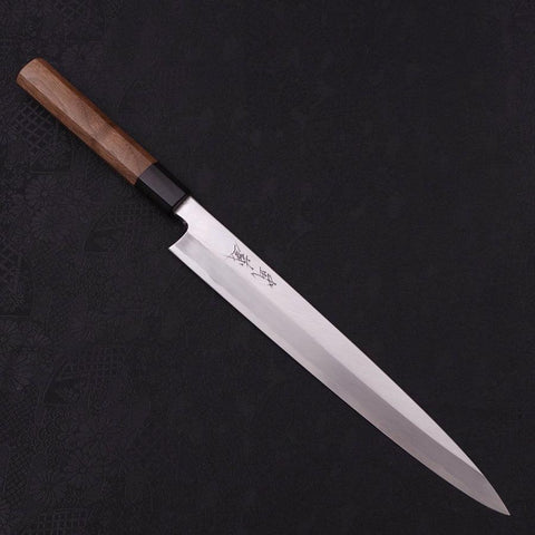 Yanagiba Blue Steel #2 Kasumi Walnut Handle 270mm (10.6”)-[Musashi]-[Japanese-Kitchen-Knives]