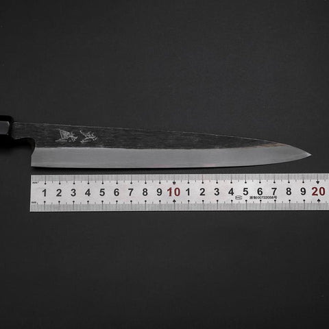 Yanagiba Blue Steel #2 Kurouchi Buffalo Ebony Handle 210mm (8.3”)-[Musashi]-[Japanese-Kitchen-Knives]