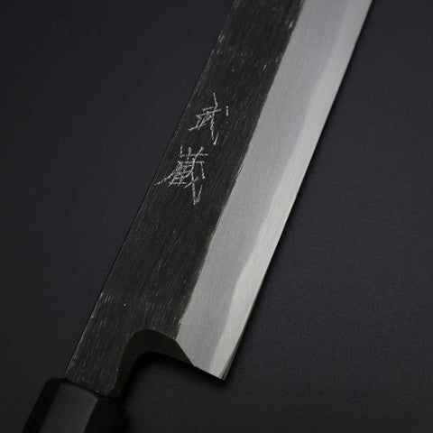 Yanagiba Blue Steel #2 Kurouchi Buffalo Ebony Handle 290mm (11.4”)-[Musashi]-[Japanese-Kitchen-Knives]